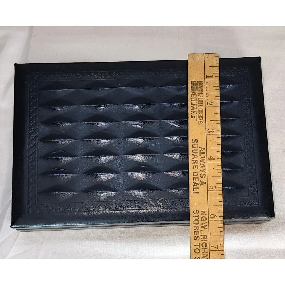 Vintage Swank Designer Philippe Velveteen Black/Red Jewelry Boxes Made in Sweden